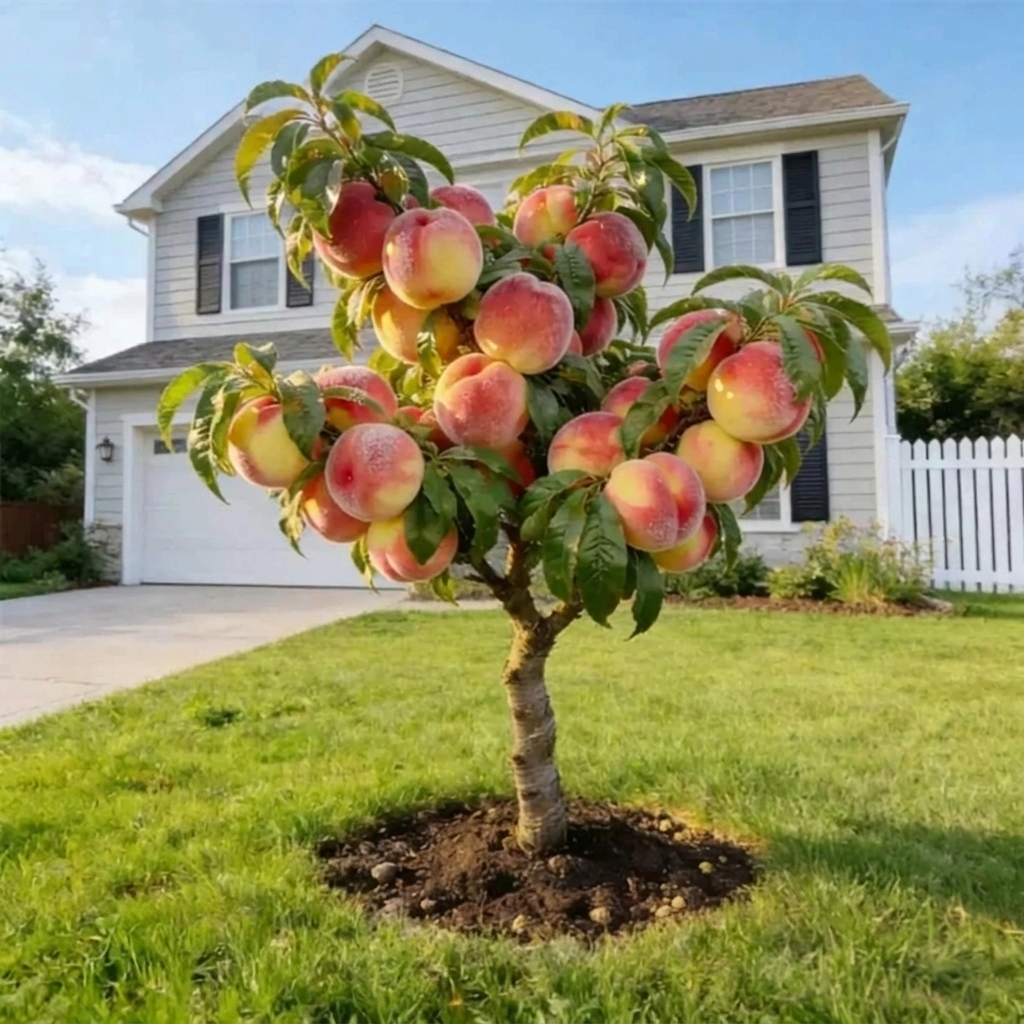 "Honey Red" Dwarf Peach Tree Live Seeds