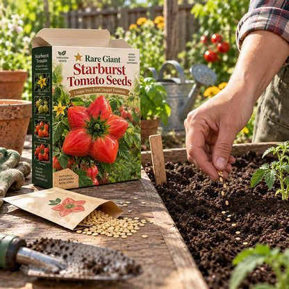 Rare Giant Starburst Tomato Seeds – Unique Five-Point Shaped Tomatoes