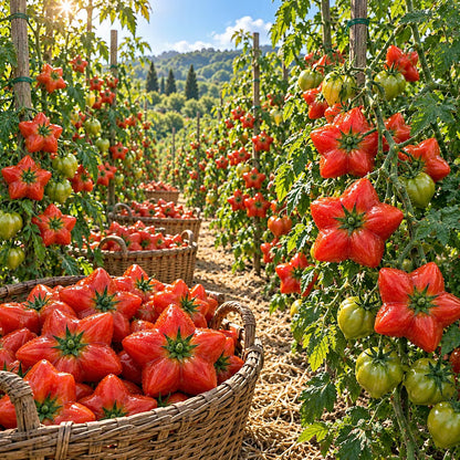 Rare Giant Starburst Tomato Seeds – Unique Five-Point Shaped Tomatoes