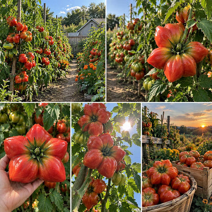 Rare Giant Starburst Tomato Seeds – Unique Five-Point Shaped Tomatoes