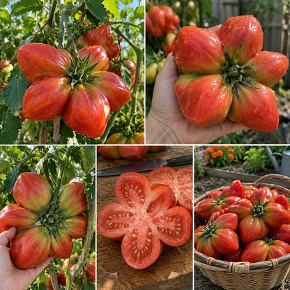 Rare Giant Starburst Tomato Seeds – Unique Five-Point Shaped Tomatoes