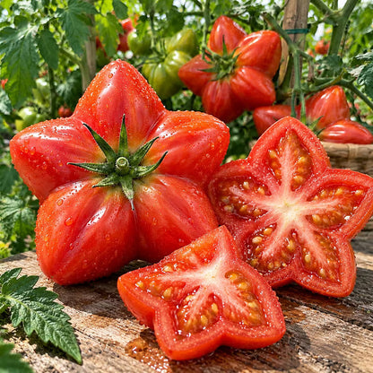 Rare Giant Starburst Tomato Seeds – Unique Five-Point Shaped Tomatoes